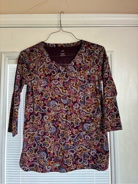 Women’s J. JILL 3/4 Sleeve V Neck Tee Small